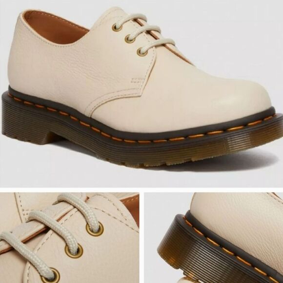 🩵NIB Dr. Martens Parchment Beige Virginia Leather 1461 Oxfords Size 10 - Picture 14 of 16